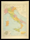 Vintage Italy Railroad Map Wall Art Decor Large Original Roma Napoli
