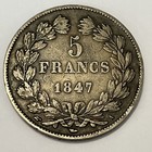France 1847 5 Francs Large Silver Coin