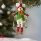 Felt Christmas Tree Ornaments Skiing Mouse Winter Sports Mouse Skier Cute