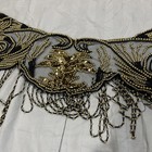 Adults Women Belly Dance Costume  Tribal Black   Goldbeads  Hip Scarf Belt Wrap