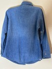 Vintage 80s Oshkosh B gosh Light Blue Denim Button-up Shirt For Kids- Size 5
