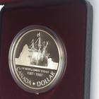 1987 Canada Silver Dollar Proof Ship Davis Straight  Qe Ii Regina  Original Case