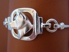 Small Sterling Silver Akita Head Study Bracelet