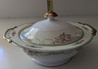 Vntg 1930s Meito Fine China Hand Painted Covered Vegetable Dish Floral Gold Trim