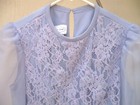 Vtg 70s S Bobbys Girl Women Easter Purple Lace Net Sheer Sleeve Great Cond Dress