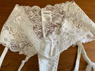 Vtg Fredericks Of Hollywood White Second Skin Pantie Lace Garter Belt Size Small