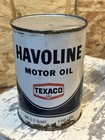 Vintage Havoline Texaco Motor 2 Oil Quart Can Metal Sae 20-20w Full Unopened  2c