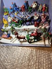 39 Vintage Barclay Metal Winter Figures Skaters Bench Santa Skiers Deer Must See