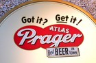 1940s Atlas Prager Beer Round Rog Mirror  ex    Chicago 15 75  Stunning   