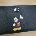 Disney X Coach Accordion Zip Wallet In Regenerative Leather With Mickey Nwt
