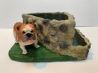 Last One - New - 7  Triangle Planter Bulldog Figurine Dog - Retired From The Mfg