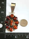 Chimney Butte Navajo Large Sterling Silver Amber  Cluster Pendant Vintage Estate