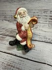 Vintage 1995 Fitz   Floyd Plaid Christmas Santa   Package Salt   Pepper Shakers