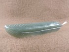 Chinese Antique Natural Green Hetian Jade Hand-carved Feather Shape Jade Pendant