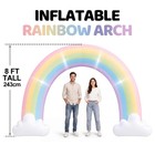 Jenaai 8ft Pastel Inflatable Rainbow Arch Blow Up Yard 11ft  Multicolor