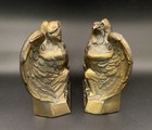 1965 Vintage 1776 Colonial Hampton Virginia Brass Bookends