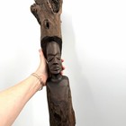 Vintage African Tribal Art Hand Carved Heavy Ebony Wood Sculpture Woman 20 tall