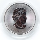 2015 W Canada  5 1oz Maple Leaf  9999 Silver Coin In Capsule
