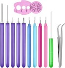 12 Pcs Paper Quilling Slotted Tool Curling Tools Kit Needle   