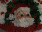 Vintage Christmas Yarn Crafts  Tree Skirt Santa Latch Hook Kit  finished  34   