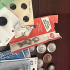 Vintage Sewing Miscellaneous Lot Buttons Snaps Hooks 1 2 Lb