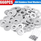 660pcs Stainless Steel Washers Flat Washer Assortment Set Value Kit W  Case