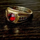 Victorian Stamped 1 30 14k R g p  Red Paste Stones Size 9 5 Old
