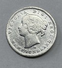 1876 Newfoundland Silver 5 Cent  Fine Detail  Cleaning  D-1221