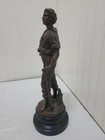 Antique Jardinier Gardener By Chauvin Art Nouveau French Bronze Spelter Statue