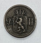 1876 Norway 1   re Coin - Km  352  Old Historical Vintage Coin