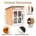 Outdoor Book Sharing Box  Natural Wood Library With Reinforced Waterproof Roo   