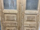 Antique French Double Doors  39x95  4 Pane Glass  European Reclaimed G234