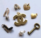 Lot Of 8pcs Chanel Vintage Buttons And Zipper Pulls  Metal Brass Key Real Pearl