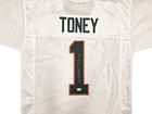 Miami Hurricanes Malachi Toney Signed White Jersey Jsa Witness