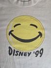 Vintage 90s Disney  99 Smiley Face T-shirt Med large Tourist Bizzare Rare White