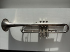 Vtg Elkhart Baronet  windsor  Silverplate Trumpet W case-sn  R5790-parts repair