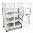 Heavy Duty 500kg Steel Foldable Warehouse Logistics Trolley Double Door Rolling 