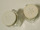 Vintage 2   Harvest Time Mason W handles Jar Salt And Pepper Shakers  3 5 Inch