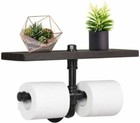 Industrial Pipe Toilet Paper Holder Wall Mount Tissue Dispenser Storage Shelf