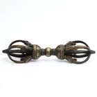 Late 19th Century Tibetan Bronze Five-pronged Ritual Vajra  dorje 