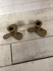 Vtg Pair Of Solid Brass Boat Propeller Candlestick Holders
