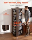 Vevor Media Storage Cabinet Cd Rack Tower With 34 Compartments Brown