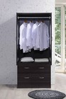 2 Door Wardrobe Storage W  2 Drawers   Hanging Rod Sturdy Durable Bedroom Wood