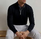 Peter Millar Mens Perth Performance 1 4 Zip Pullover Black Size Xl  145