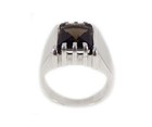 19thc Antique 6ct  Smoky Quartz Silver Ring Cairngorm Scotland National Dirk Gem