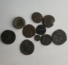 Rare Lot Of  10 Ancient Roman Bronze And Silver Coins  Uncleaned  Lot E  