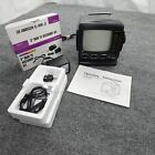 Vintage Portable Tv Black White 5 Inch Screen Radio Tested Model Sw-0615