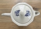 Vintage Flory Express 6 Cup Stovetop Coffee Espresso Moka Pot Blue Floral Italy