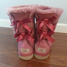 Ugg Bailey Bow 2 Bow Mid Length  Pink Size 9 Womens Suede Casual Barbie Core 