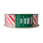 Kirkland Christmas Red   White Candy Cane Striped Wire Edged Ribbon 1 5    50yards